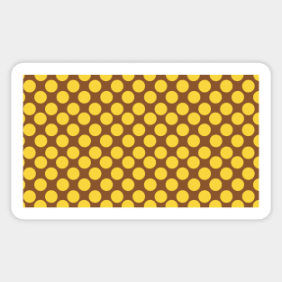 Brown and Yellow Polka Dots Seamless Pattern 014#001 Sticker